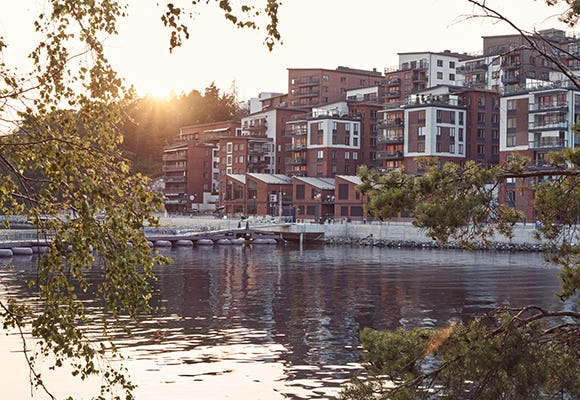 Stadsutveckling med Bonava Foto på grannskapet Tollare vid vattnet